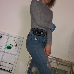 Soft fleece low turtle neck long sleeve shirt